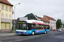 Stadtbus Gotha: MAN NL CNG (Wagennummer 83) des Omnibusbetriebes Wolfgang Steinbrück, aufgenommen im Juli 2015 am Zentralen Omnibusbahnhof in Gotha.