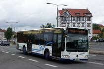 Stadtbus Gotha: Mercedes-Benz Citaro Facelift (Wagennummer 110) des Omnibusbetriebes Wolfgang Steinbrück, aufgenommen im Juli 2015 am Zentralen Omnibusbahnhof in Gotha.