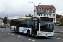 Stadtbus Gotha: Mercedes-Benz Citaro Facelift (Wagennummer 110) des Omnibusbetriebes Wolfgang Steinbrück, aufgenommen im Juli 2015 am Zentralen Omnibusbahnhof in Gotha.