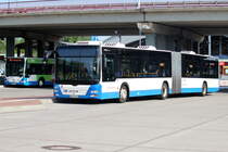 MAN Lion's City und Mercedes Citaro I waren am 02.08.2015 abgestellt am Haltepunkt Rostock L�tten Klein.