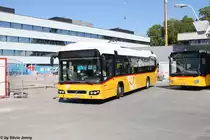 Postauto/PU SteinerBus Nr. 8 (Volvo 7700 Hybrid) am 3.8.2015 beim Bhf. Bern