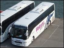 Volvo 9700 von Vokuhl Reisen aus Deutschland im Stadthafen Sassnitz am 27.10.2013