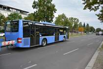 M-VG 4916 ist am 03.09.2015 zum Test auf der BVG Linie 236. Aufgenommen wurde ein MAN Lion's City mit Göppel Anhänger / Berlin Spandau Am Omnibushof.
