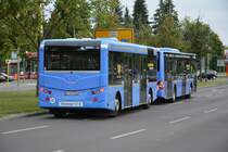 M-VG 4916 ist am 03.09.2015 zum Test auf der BVG Linie 236. Aufgenommen wurde ein MAN Lion's City mit Göppel Anhänger / Berlin Spandau Am Omnibushof.
