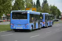 M-VG 4916 ist am 03.09.2015 zum Test auf der BVG Linie 236. Aufgenommen wurde ein MAN Lion's City mit Göppel Anhänger / Berlin Spandau Am Omnibushof.
