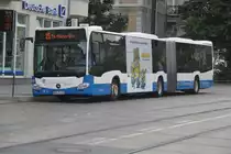 Mercedes-Benz O 530 III(Citaro 2.Generation)mit Minions-Werbung als Linie 25 von Doberaner Platz nach Thomas-Morus-Str in der Haltestelle Doberaner Platz,Rostock.04.09.2015