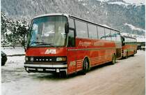 Aus dem Archiv: AFA Adelboden 23/BE 26'773 Setra Jahrgang 1985 (ex ?) am 31. Dezember 1999 Frutigen, Bahnhof (Aufnahme aus dem Lawinenwinter 1999/2000)