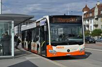 Mercedes Citaro 95 auf der Linie 6 bedient die Haltestelle beim Bahnhof Solothurn. Die Aufnahme stammt vom 05.09.2015.