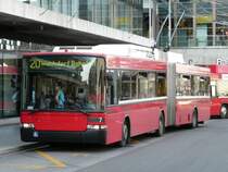 Bern mobil -  NAW-Hess Trolleybus Nr.7 eingeteilt auf der Linie 20 Wankdorf Bahnhof unterwegs in der Stadt Bern am 05.07.2008
