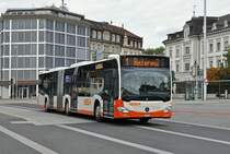 Mercedes Citaro 38 auf der Linie 1 fährt zur Haltestelle beim Bahnhof Solothurn. Die Aufnahme stammt vom 05.09.2015.