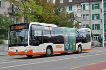 Mercedes Citaro 94 auf der Linie 4 fährt zur Haltestelle beim Bahnhof Solothurn. Die Aufnahme stammt vom 05.09.2015.