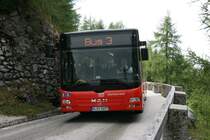 MAN Lion's City Ü  Oberbayernbus  M-RV 5077, Bus wird auf der steilen Bergstrecke zum Kehlsteinhaus eingesetzt, Berchtesgaden 08.09.2015