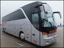 Setra 416 HDH von Imken aus Deutschland im Stadthafen Sassnitz am 26.12.2013