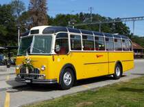 Postauto - Oldtimer FBW BE 95952 beim Bahnhof von Schwarzenburg am 12.09.2015