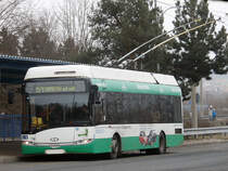 Obus Solaris Trollino 12AC in Chomutov. (18.2.2015)