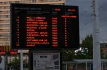 Die Abfahrtstafel in Hradec Kralove. 25.09.2015 18:11 Uhr