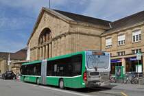 Mercedes Citaro 7005 auf der Linie 30 wartet an der Endstation am Badischen Bahnhof. Die Aufnahme stammt vom 27.08.2015.