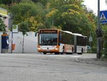 RNV Mercedes Benz Citaro C1 Facelift G 8188 mit neuer SRH Schulen Werbung am 07.10.15 in Neckargemünd am SRH Zentrum