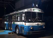 TPF/TF: SAURER Trolleybus no 34 aus dem Jahre 1964 an der Messe Freibourg ausgestellt am 10. Oktober 2015.
Foto: Walter Ruetsch