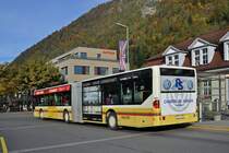 Mercedes Citaro 109 auf der Linie 21 wartet beim Bahnhof Interlaken Ost. Die Aufnahme stammt vom 09.10.2015.