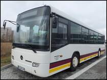 Mercedes Conecto der Omnibusverkehrsgesellschaft Gstrow (OVG) in Rostock am 12.02.2014