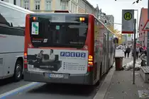 KN-C 1170 fährt am 06.10.2015 als Linie 2 durch Konstanz. Aufgenommen wurde ein Mercedes Benz Citaro Facelift.
