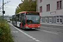 KN-C 1127 fährt am 06.10.2015 als Linie 14 durch Konstanz. Aufgenommen wurde ein Mercedes Benz Citaro.
