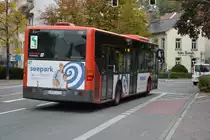 KN-C 1127 fährt am 06.10.2015 als Linie 14 durch Konstanz. Aufgenommen wurde ein Mercedes Benz Citaro.
