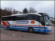 Mercedes Tourismo von Beckmann Reisen aus Deutschland im Stadthafen Sassnitz am 15.02.2014