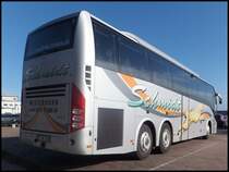 Volvo 9700 von Schmidt aus Deutschland im Stadthafen Sassnitz am 08.03.2014