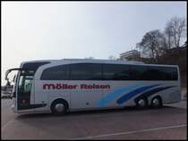 Mercedes Travego von M�ller Reisen aus Deutschland im Stadthafen Sassnitz am 14.03.2014