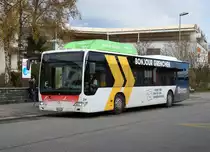 BGU: Der MERCEDES CITARO Nr. 24 der Linie 21 vor dem Bahnhof Grenchen Süd kurz vor der Weiterfahrt am 1. Dezember 2015.
Foto: Walter Ruetsch