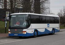 Setra S 400er Serie(Comfort Class)vom Tochterunternehmen Usedomer B�derbahn stand am 06.12.2015 in h�he Rostock Hauptbahnhof/S�d
