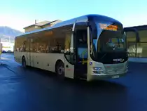 MAN Lion's Regio von POSTBUS unterwegs auf der Kfl. 4410 (Lienz Bahnhof - Kitzbühel Bahnhof) am 7.12.2015 bei der Hatestelle Lienz Bahnhof.