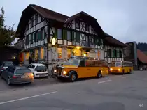 ex Postauto - FBW BE 17050 und FBW  BE  408850 vor einem Restaurant in Walendorf am 23.10.2015