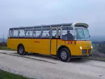 ex Postauto - FBW BE 408850 unterwegs auf Extrafahrt oberhalb der Gemeinde Detligen am 23.10.2015