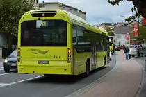 FL-39891 fährt am 08.10.2015 auf der Linie 12 nach Buchs (Schweiz). Aufgenommen wurde ein Volvo 7700 / Vaduz Aeulestrasse.
