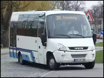 Iveco Kleinbus der Kraftverkehrsgesellschaft mbH Ribnitz-Damgarten in Stralsund am 22.03.2014