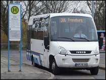 Iveco Kleinbus der Kraftverkehrsgesellschaft mbH Ribnitz-Damgarten in Stralsund am 22.03.2014