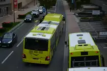 FL-39865 (MAN Lion's City G CNG) fährt am 08.10.2015 durch Liechtenstein. Aufgenommen an der Post in Vaduz.
