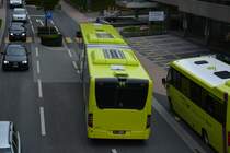 FL-39851 (Mercedes Benz Citaro G Facelift) fährt am 08.10.2015 durch Liechtenstein. Aufgenommen an der Post in Vaduz.
