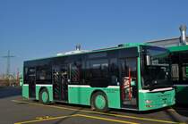 MAN Lions City der Margarethen Bus AG steht auf dem Hof der Garage Rankstrasse. Die Aufnahme stammt vom 08.12.2015.