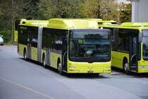 Am 08.10.2015 steht auf dem Betriebshof FL-39863 (MAN Lion's City CNG). Aufgenommen in der Wuhrstrasse in Vaduz,Liechtenstein.
