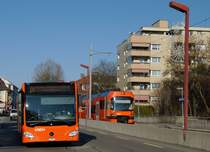 RBS: Mercedes CITARO Nummer 32 bei Unterzollikofen am 14. Dezember 2015.
Foto: Walter Ruetsch