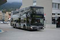 Am 09.10.2015 fährt FL-39881 auf der Linie 11 nach Sargans (Schweiz). Aufgenommen wurde ein MAN Lion's City DD / Busbahnhof, Schaan-Vaduz Bahnhof.
