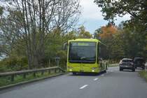 FL-39818 fährt am 09.10.2015 auf der Linie 21 nach Malbun. Aufgnenommen wurde ein Mercedes Benz Citaro Facelift / zwischen Triesen und Triesenberg.
