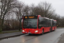 Mercedes-Benz O 530 III(Citaro 2.Generation)als Linie 5751 von Burgtiefe Yachthafen nach Puttgarden in Hhe Burg auf Fehmarn Strandallee/Jugendherberge.15.12.2015