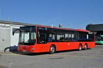 MAN Lions City von Südbadenbus steht auf dem Hof der Garage Rankstrasse. Die Aufnahme stammt vom 26.08.2015.