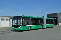 Fabrikneuer Mercedes Citaro 7018 steht auf dem Hof der Garage Rankstrasse. Die Aufnahme stammt vom 26.08.2015.