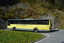 BZ-MBS 68 fährt am 09.10.2015 auf der Silvretta Hochalpenstraße in Richtung Silvretta Stausee, Österreich. Aufgenommen wurde ein Mercedes Benz Integro / Landbus Montafon.
